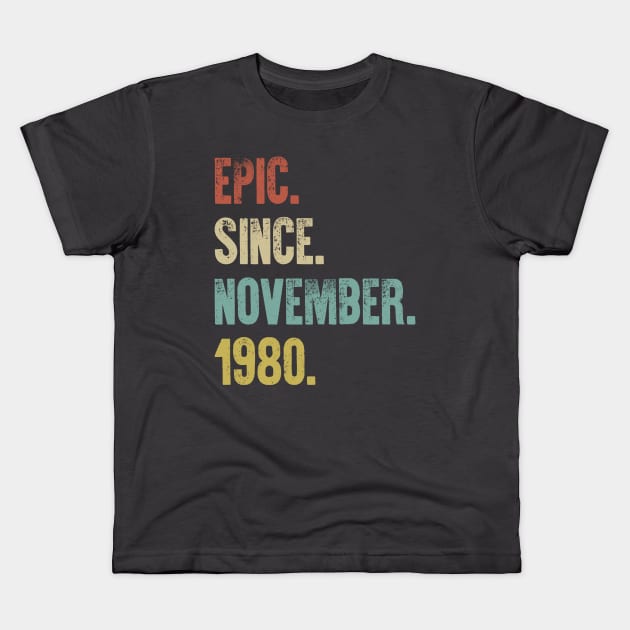 Retro Vintage 40th Birthday Epic Since June 1980 Kids T-Shirt by DutchTees